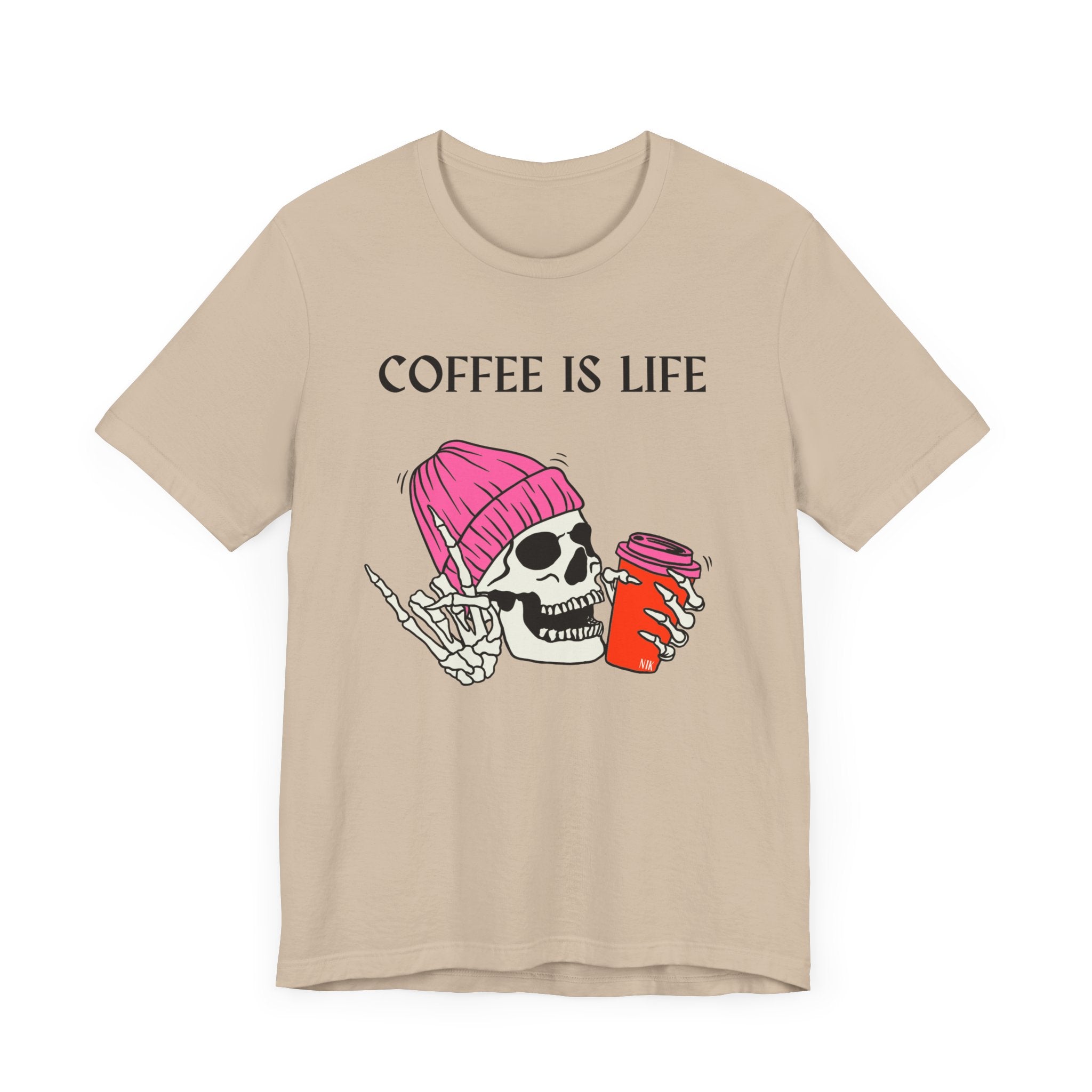 Skeleton Coffee Is Life Unisex Jersey Short Sleeve Tee
